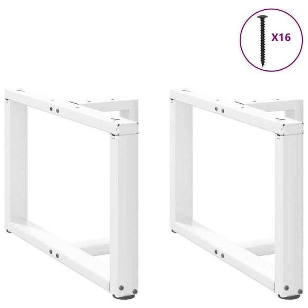vidaXL Coffee Table Legs T-Shaped&nbsp;2 pcs White 70x25x(42-43) cm Steel