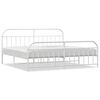 vidaXL Metal Bed Frame without Mattress with Footboard White 193x203cm