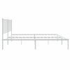 vidaXL Metal Bed Frame without Mattress with Headboard White 140x190cm