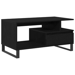 vidaXL Coffee Table Black Oak 90 x 49 x 45 cm Engineered Wood