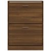 vidaXL Shoe Cabinet Brown Oak 59x17x81 cm Engineered Wood