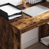 vidaXL Desk with Shelf Smoked Oak 108 x 55 x 103.5 cm Engineered Wood