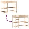 vidaXL Loft Bed without Mattress 90x190 cm Single Solid Wood Pine