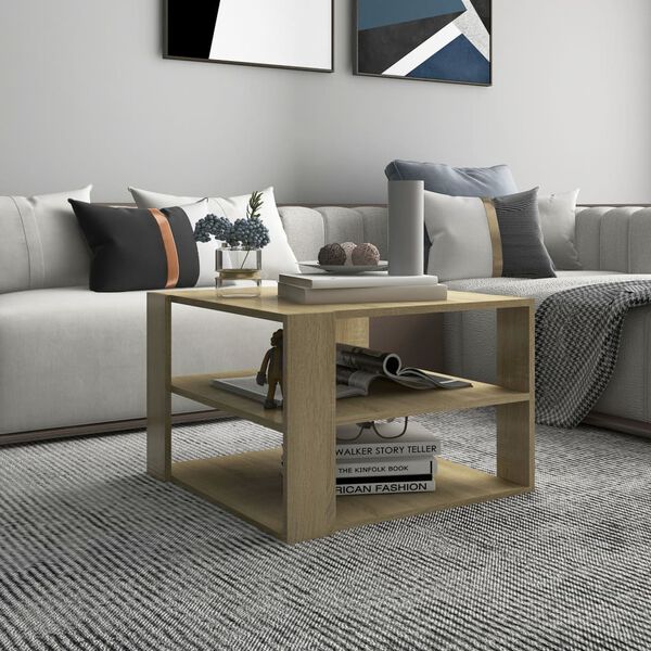 vidaXL Coffee Table Sonoma Oak 60x60x40 cm Engineered Wood