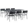 vidaXL Garden Dining Set 7 pcs Anthracite Steel