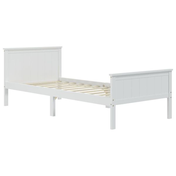 vidaXL Bed Frame without Mattress White Solid Wood Pine 100x200 cm
