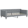 vidaXL Daybed with Trundle and Mattresses Light Grey 90x190 cm Fabric
