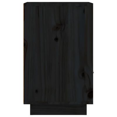 vidaXL Bedside Cabinet Black 40x34x55 cm Solid Wood Pine
