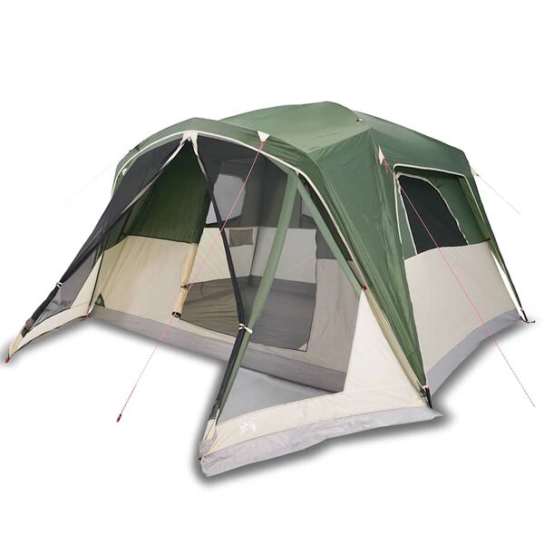 vidaXL Family Tent with Porch 6-Person Green Waterproof
