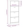 vidaXL Shoe Cabinet Sonoma Oak 63x24x147 cm Engineered Wood