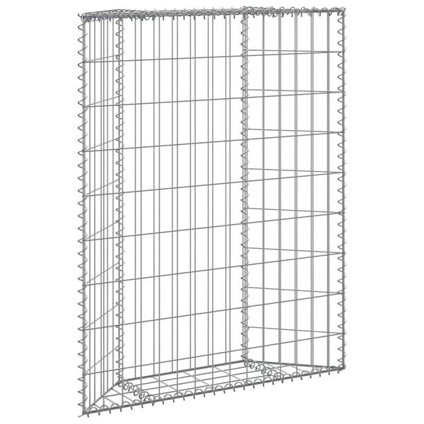 vidaXL Trapezium Gabion Raised Bed Galvanised Steel 80x20x100 cm