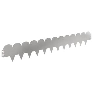 vidaXL Lawn Edging 10 pcs 103 x 15 cm Steel Silver