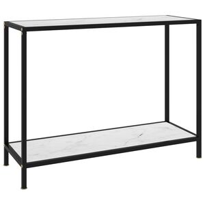 vidaXL Console Table White 100x35x75 cm Tempered Glass