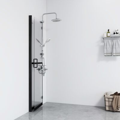 vidaXL Foldable Walk-in Shower Wall Transparent ESG Glass 110x190 cm