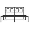 vidaXL Metal Bed Frame without Mattress with Headboard Black 140x200cm
