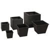 vidaXL Garden Raised Beds 3 pcs Poly Rattan Black
