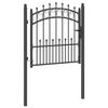 vidaXL Fence Gate with Spikes Grey 100 x 100 cm Powder-coated steel