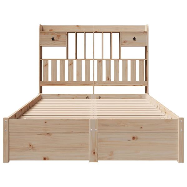 vidaXL Bookcase Bed without Mattress 135x190cm Double Solid Wood Pine