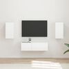 vidaXL TV Wall Cabinet Set 4 pcs High Gloss White Engineered Wood