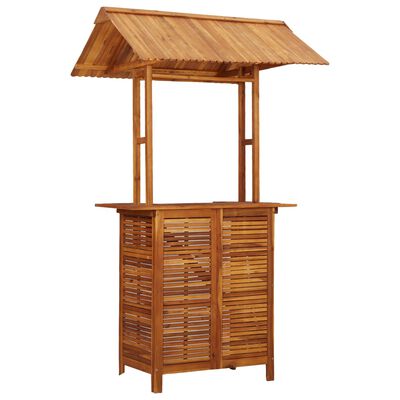 vidaXL Outdoor Bar Table with Rooftop 113x106x217 cm Solid Acacia Wood