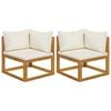 vidaXL Sectional Corner Sofas 2 pcs with Cushions Solid Wood Acacia