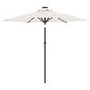 vidaXL Garden Parasol with LEDs and Steel Pole White 225x225x212cm
