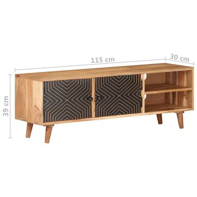 vidaXL TV Cabinet 115x30x39 cm Solid Acacia Wood