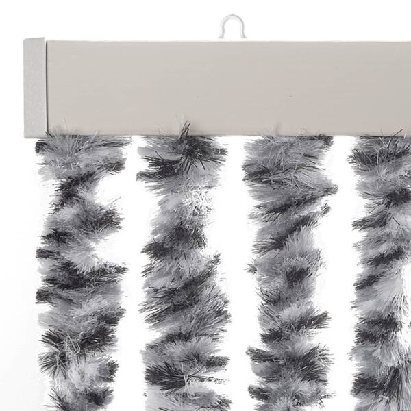 vidaXL Fly Curtain Grey and Black and White 100x220 cm Chenille