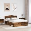 vidaXL Bed Frame with Headboard Old Wood 140 x 190 cm Solid Pine Wood