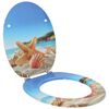 vidaXL Soft-Close Toilet Seat Light Blue 44 x 38 cm MDF board