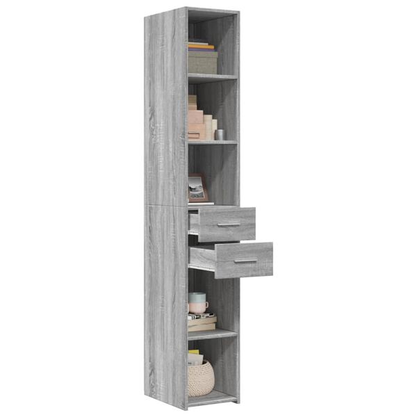 vidaXL Highboard Grey Sonoma 30x42.5x185 cm Engineered Wood