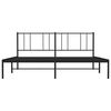 vidaXL Metal Bed Frame without Mattress with Headboard Black 200x200cm