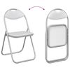 vidaXL Folding Chair 8 pcs White and Grey 48 x 43.5 x 81 cm