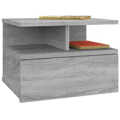 vidaXL Floating Nightstand Grey Sonoma 40x31x27 cm Engineered Wood
