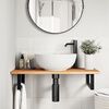 vidaXL Basin Shelf Wall Mounted Steel and Solid Wood Acacia