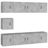 vidaXL 7 Piece TV Cabinet Set Concrete Grey Engineered Wood