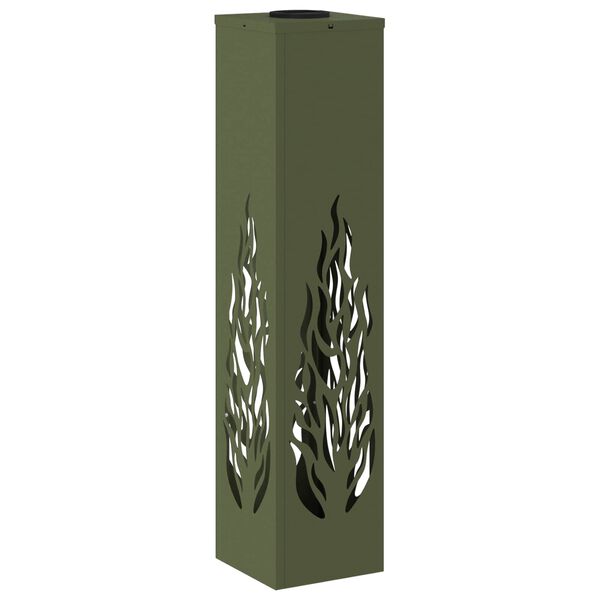 vidaXL Solar LED Pathway Light 2 pcs Olive Green Cold Rolled Steel