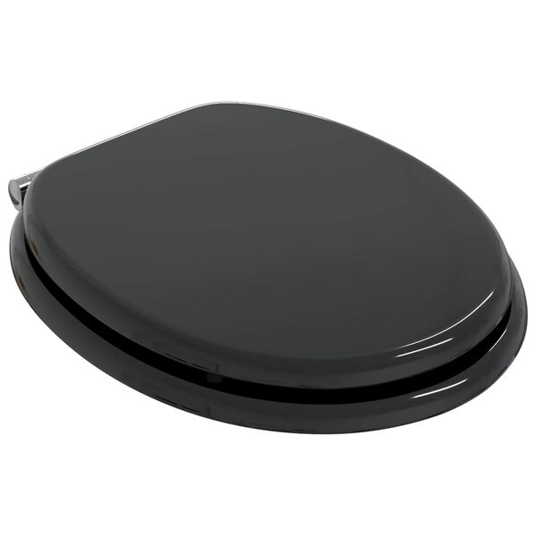 vidaXL Soft-Close Toilet Seat Black 44 x 38 cm MDF board