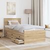 vidaXL Daybed Manual Sonoma Oak and Black 90 x 200 cm Engineered Wood
