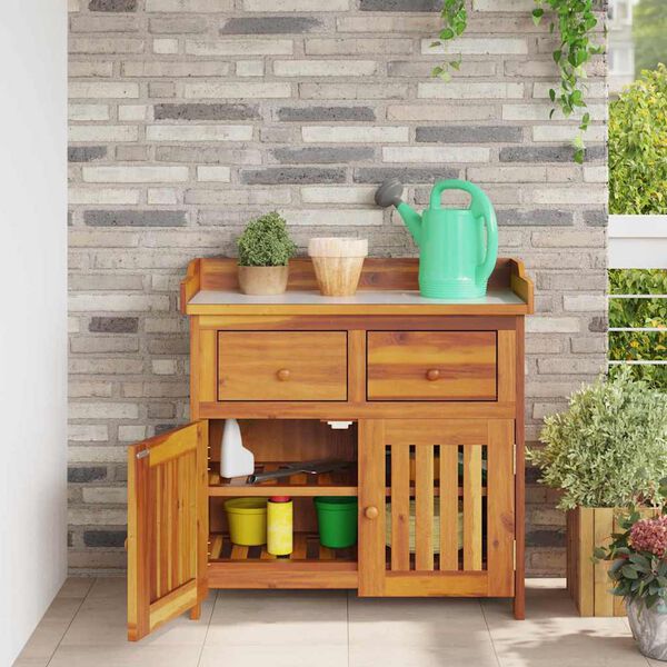 vidaXL Garden Cabinet Natural 78 x 36.5 x 78cm Solid Acacia Wood
