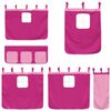 vidaXL Bunk Bed without Mattress with Slide and Curtains Pink 80x200 cm