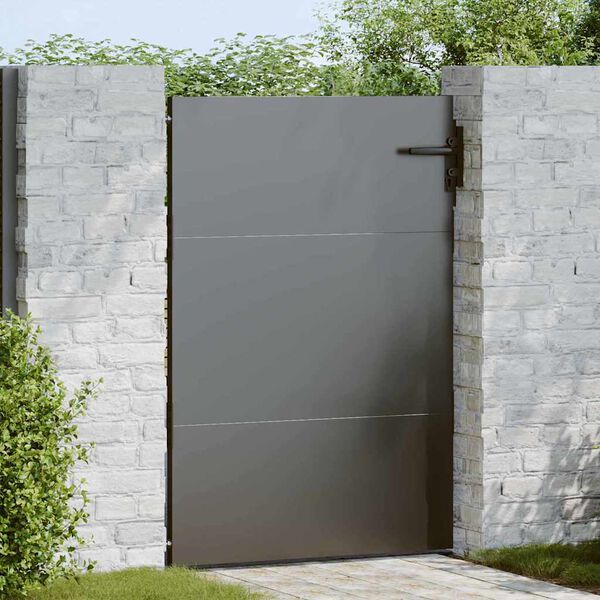 vidaXL Garden Gate Black 85 x 150 cm Powder-coated steel