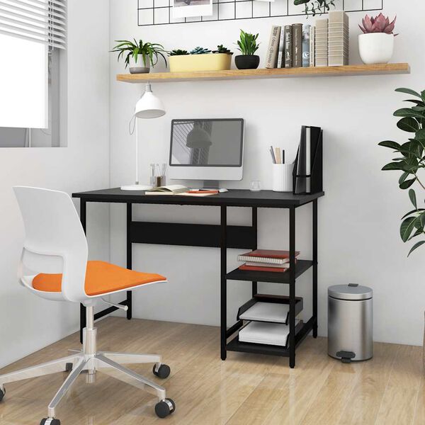 vidaXL Computer Desk Black 105x50x72 cm MDF and Metal