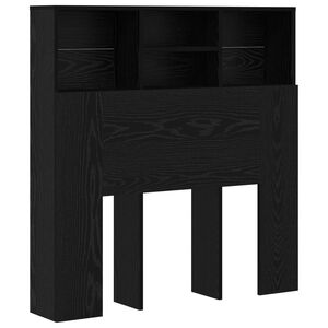 vidaXL Headboard Cabinet Black Oak Engineered Wood