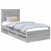vidaXL Bed Frame with Drawer Grey Sonoma 100 x 200 cm Engineer Wood