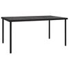 vidaXL Garden Table with Glass Tabletop Black 150x90x74 cm Steel