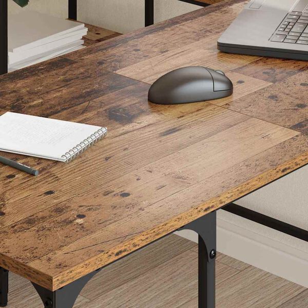 vidaXL Desk Old Wood 139 x 139 x 75 cm Engineered Wood