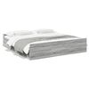vidaXL Bed Frame with Drawers without Mattress Grey Sonoma 180x200 cm Super King