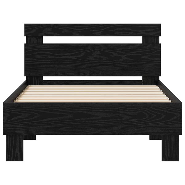 vidaXL Bed Frame Black Oak 98.5 x 200 cm Engineered Wood
