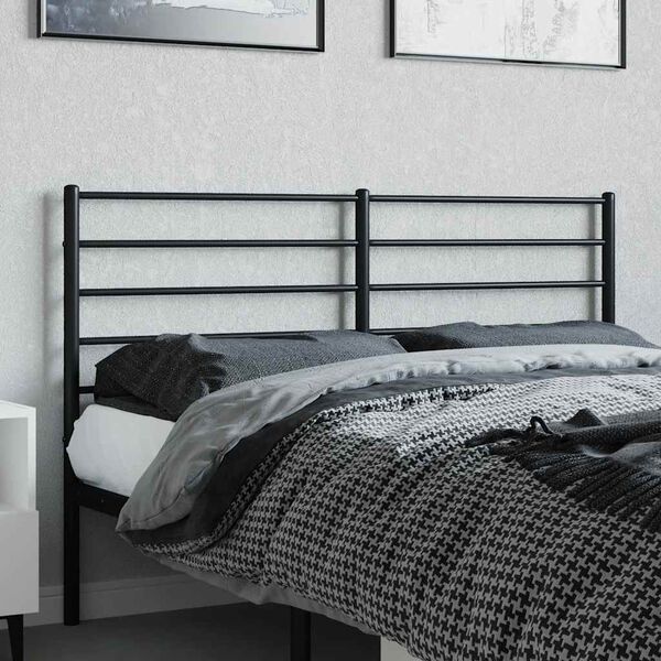 vidaXL Metal Headboard Black 160 cm
